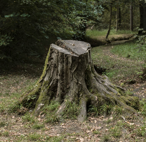 Vieille souche d’arbre dans un sous-bois